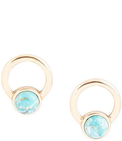 Barse Bronze and Genuine Turquoise Orbital Drop Earrings