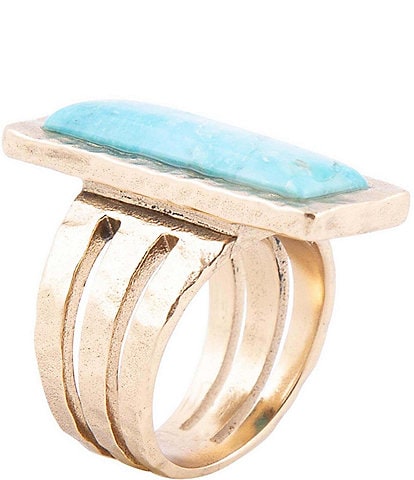 Barse Bronze and Genuine Turquoise Statement Ring
