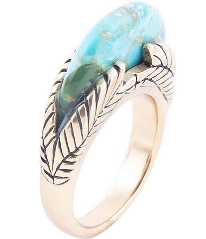 Barse Bronze and Genuine Turquoise Stone Statement Ring