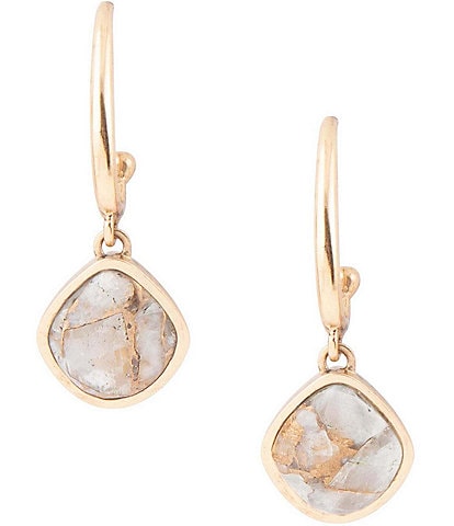 Barse Bronze and Genuine White Calcite Drop Earrings