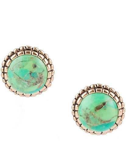 Barse Bronze and Lime Turquoise Stud Earrings