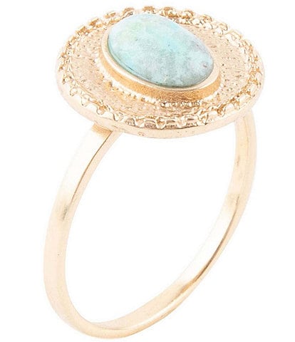 Barse Bronze and Mexican Chrysocolla Genuine Stone Ring