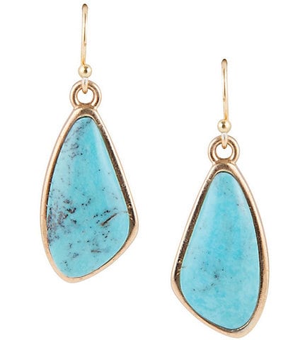 Barse Bronze and Nacozari Turquoise Drop Earrings