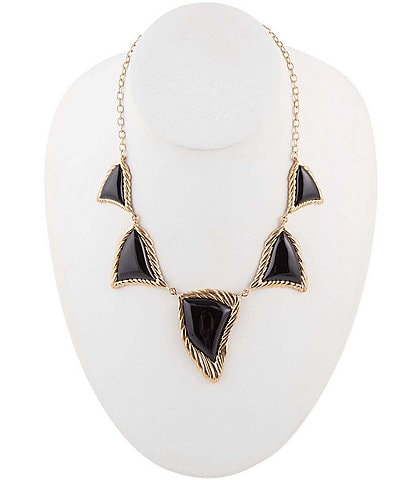 Barse Bronze and Onyx Statement Necklace