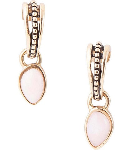 Barse Bronze and Pink Genuine Opal Drop Earrings