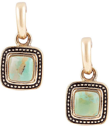 Barse Bronze and Turquoise Drop Earrings