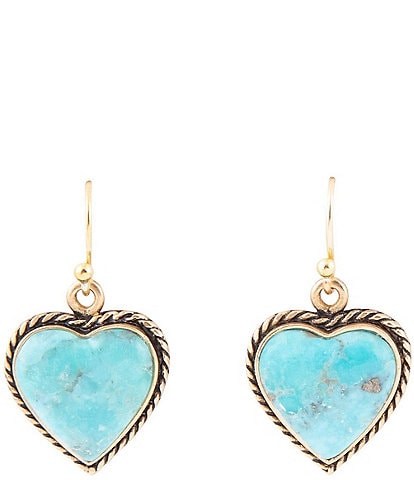 Barse Rope My Heart Blue Turquoise Golden Earrings