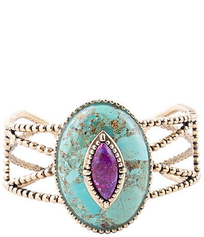 Barse Bronze and Turquoise Statement Cuff Bracelet