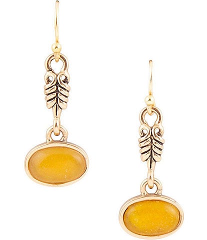 Barse Bronze and Yellow Quartz Drop Earrings