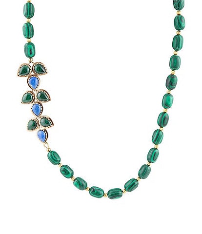 Barse Bronze, Genuine Lapis and Malachite Collar Necklace