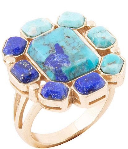 Barse Bronze, Lapis and Genuine Turquoise Statement Ring