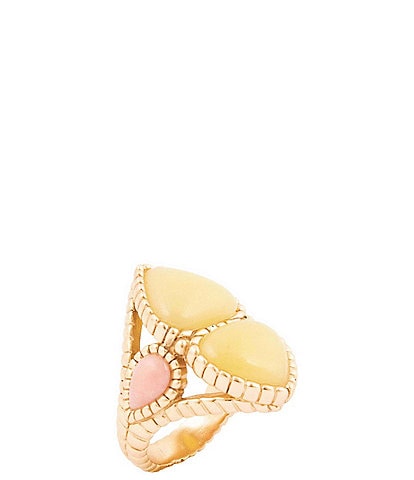 Barse Stargazer Green Jasper Golden Bronze Band Statement Ring