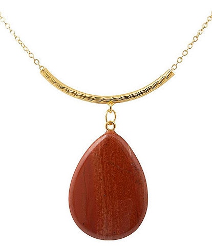 Barse Canyon Flame Golden and Jasper Short Pendant Necklace