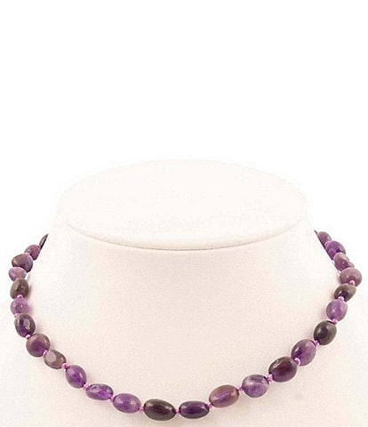 Barse Emma Chunky Stone Nugget Knotted Collar Necklace
