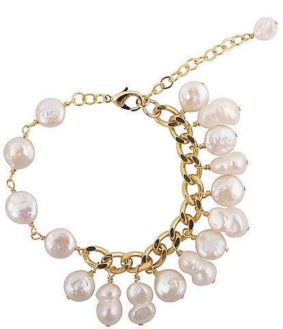 Barse Freshwater Pearl Aurelia Charm Bracelet