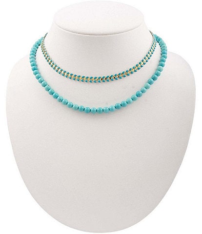 Barse Turquoise Layered Short Multi-Strand Necklace
