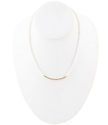 Barse Genuine Stone Beaded Pearl Collar Necklace