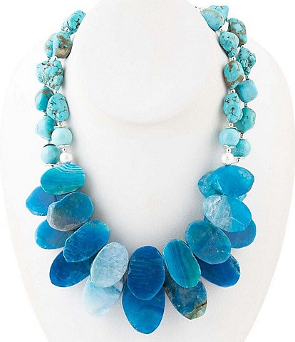 Barse Genuine Stone Beaded Short Multi-Strand Necklace