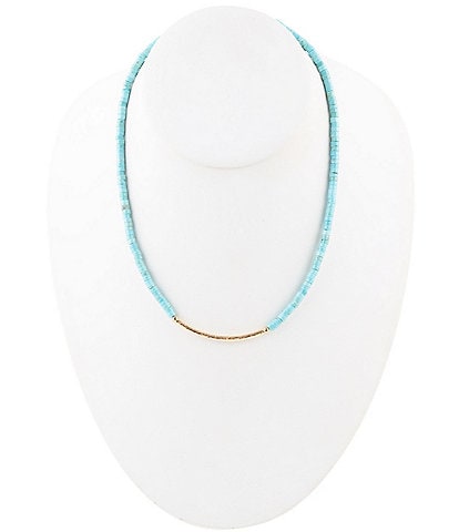 Barse Genuine Stone Beaded Turquoise Collar Necklace