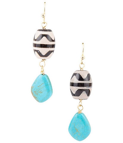 Barse Genuine Stone Drop Earrings