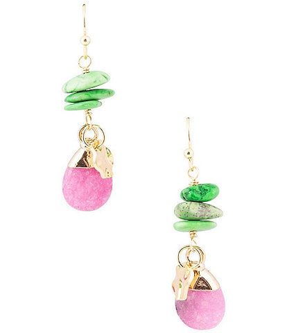 Barse Genuine Stone Drop Earrings