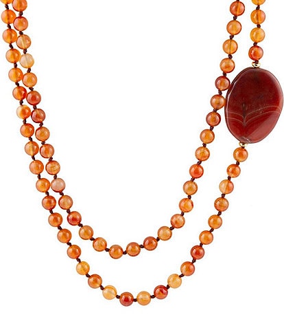 Barse Genuine Stone Endless Long Strand Necklace