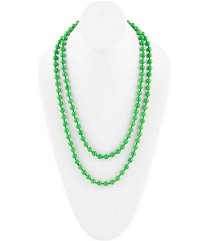 Barse Genuine Stone Green Magnesite Endless Long Strand Necklace