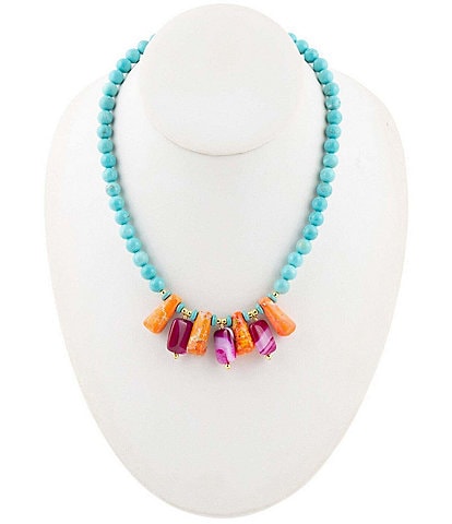Barse Rancho Guadalupe Turquoise Short Beaded Necklace