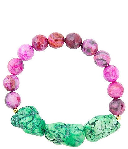 Barse Genuine Stone Stretch Bracelet Set