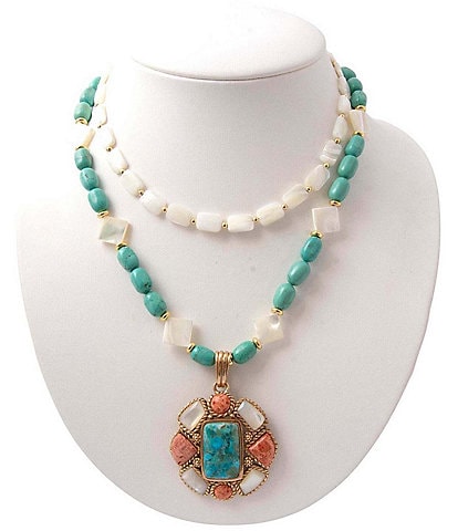 Barse Mesa Genuine Stone Statement Multi-Strand Necklace