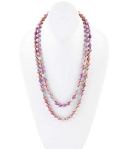 Barse Impression Jasper Endless Beaded Long Strand Necklace