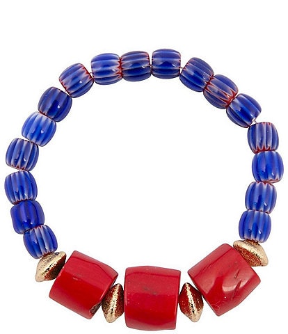 Barse Jubilee Genuine Stone Beaded Stretch Bracelet