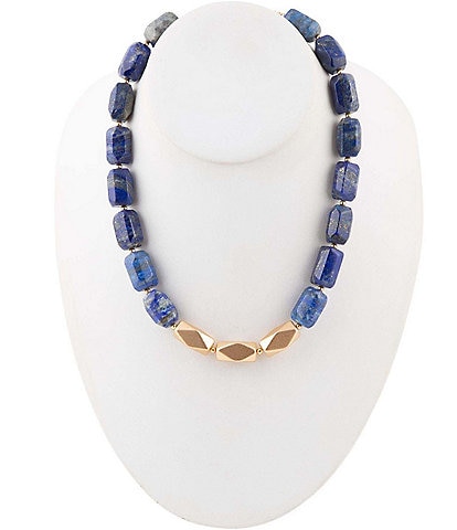 Barse Lapis Nugget Genuine Stone Collar Necklace