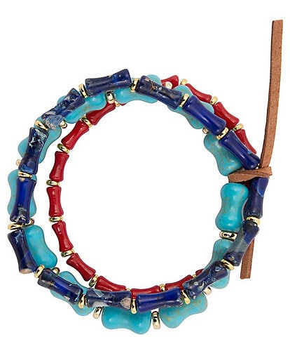 Barse Liberty Genuine Stone Stretch Bracelet Set