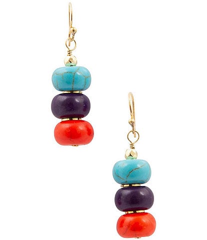 Barse Moroccan Spice Stretch Magnesite Beaded Linear Earrings