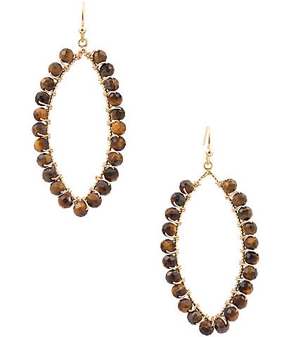Barse Tear Drop Golden Loop Earrings