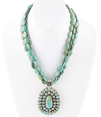 Barse Out West Sterling Silver Turquoise Statement Necklace