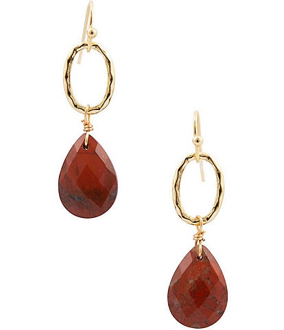 Barse Red Jasper Pretty Drop Earrings