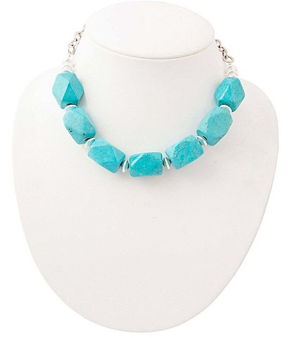 Barse Sacred Sky Silver And Magnesite Statement Necklace