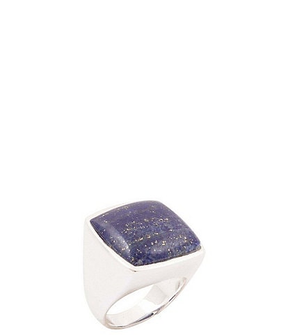 Barse Starlit Silver and Lapis Statement Ring