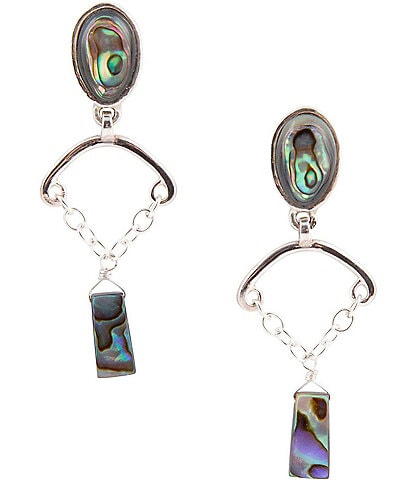 Barse Sterling Silver and Abalone Drop Earrings