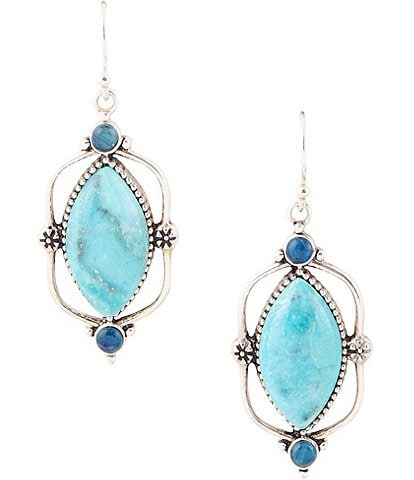 Barse Sterling Silver and Genuine Stone Drop Earrings