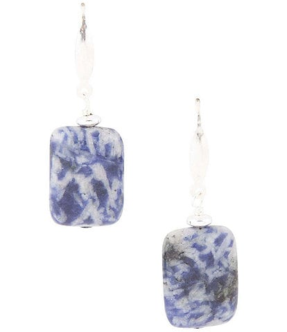 Barse Blue Genuine Quartz and Sterling Silver French Wire Drop Earrings