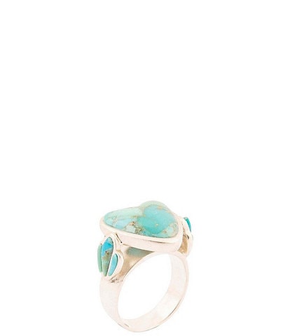Barse Heart Sterling Silver Blue Turquoise Statement Ring