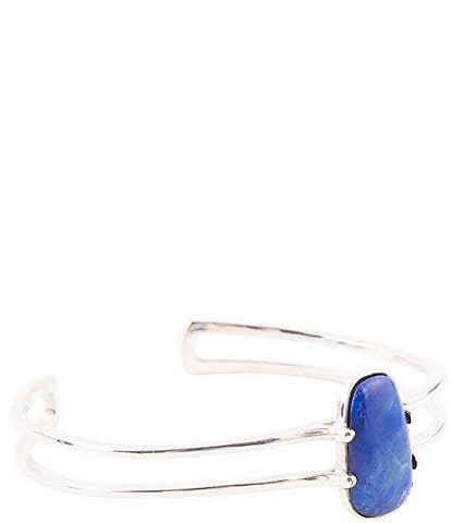 Barse Sterling Silver and Genuine Stone Lapis Cuff Bracelet