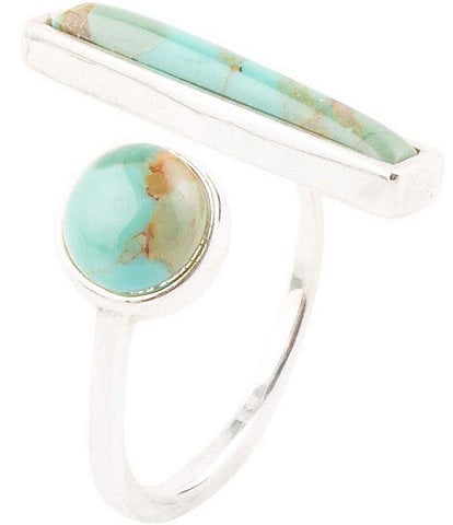 Barse Sterling Silver and Genuine Turquoise Band Ring