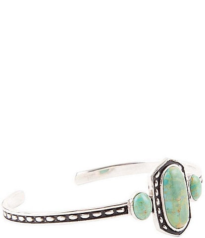 Barse Sterling Silver and Genuine Turquoise Cuff Bracelet