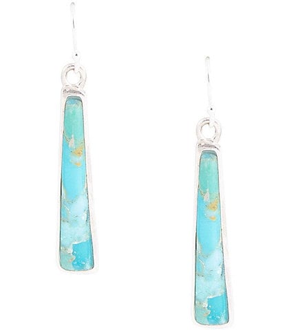 Barse Sterling Silver and Genuine Turquoise Drop Earrings