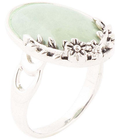 Barse Sterling Silver and Genuine Stone Turquoise Floral Motif Ring