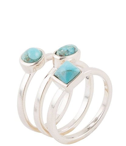 Barse Sterling Silver Blue Turquoise Stackable Ring